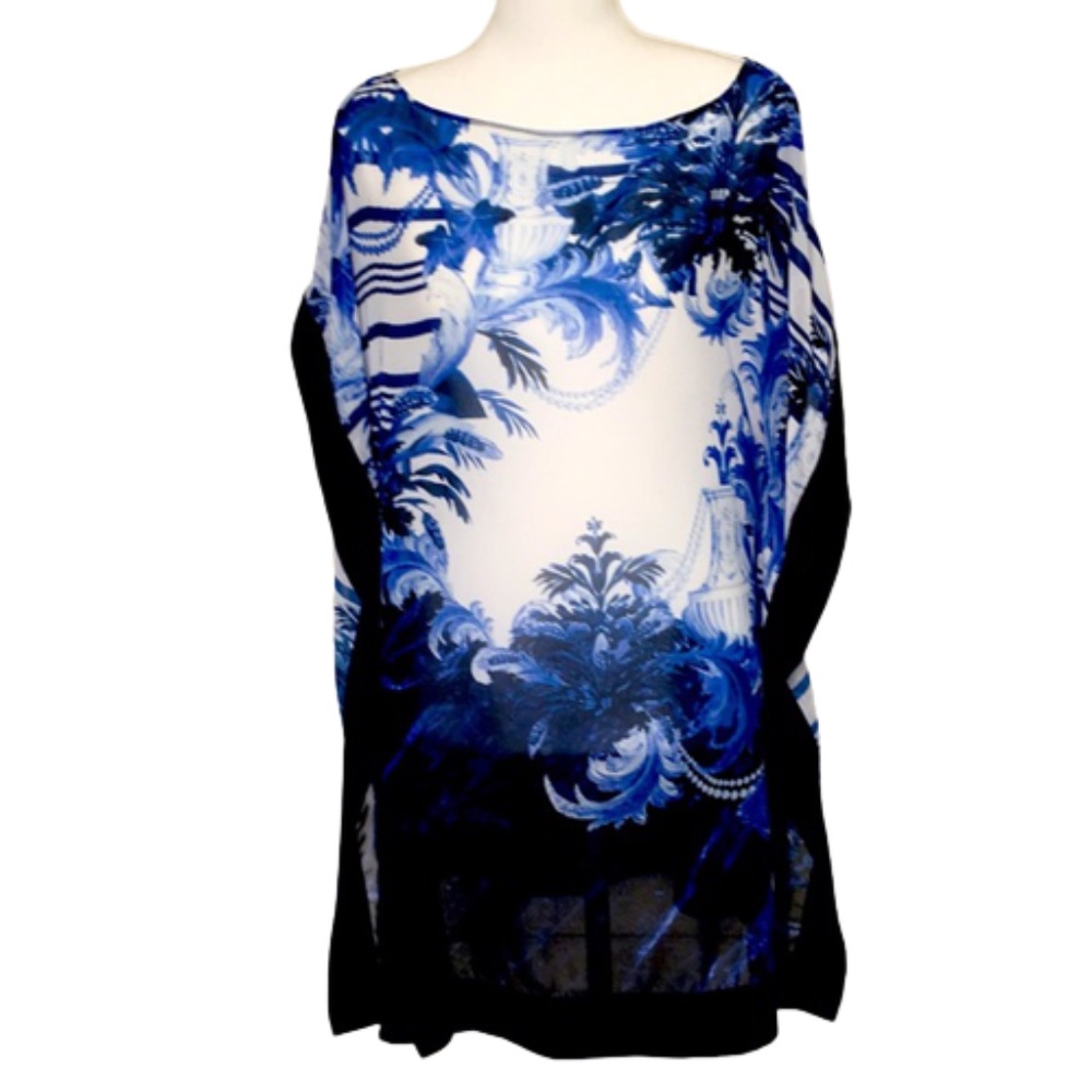 TED BAKER Shadow Print Blue kimono Jacket - Picture 2 of 11